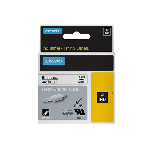 Dymo Rhino Heat Shrink Tube Industrial Tape Labels 9mm