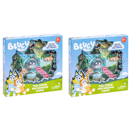 2PK Bluey The Creek Pop Around Kids Interactive Board Game Set 3y+