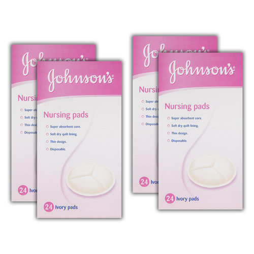 4x 24pc Johnson's Super Absorbent Nursing Breast Pads Box Ivory