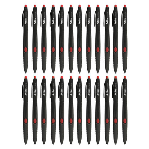 24pc Artline Supreme 1.0mm Ball Point Pen - Red