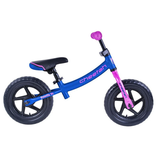 Cheetah Estella Girls Jr 12 Inch Balance Bike Navy Blue/Pink 2-4y