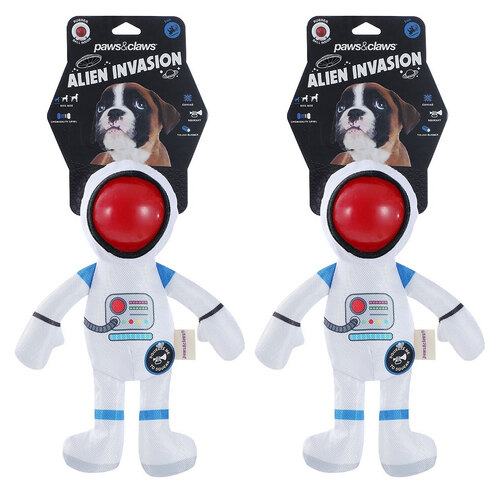 2PK Paws & Claws Alien Invasion Pet Dog Toy Astronaut 30x14x8cm