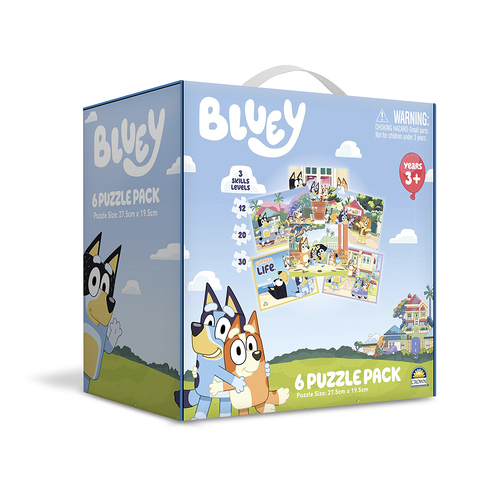 Bluey Wooden Puzzle 3 Pack and Storage Tray