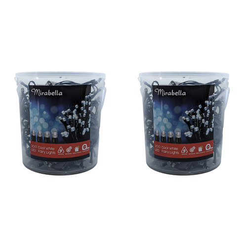 2x 200pc Mirabella LED Fairy Lights Low Voltage Clear White