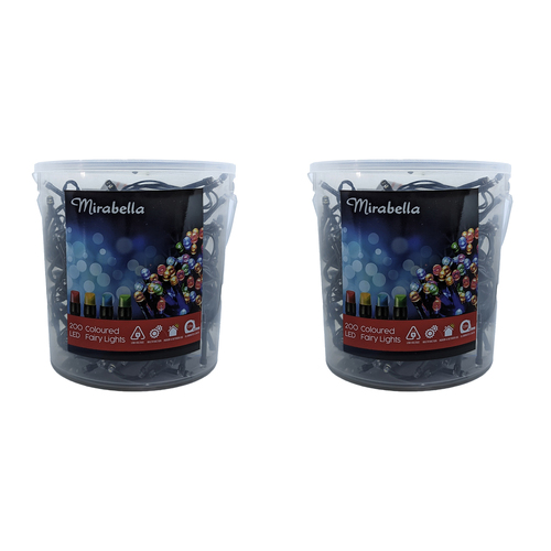 2x 200pc Mirabella LED Fairy Lights Low Voltage Multicoloured