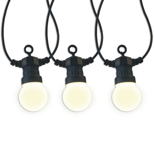 Carter 14.5m Festoon String 19 LED Lights White Wall Plug