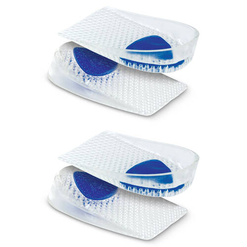 2PK SofSole Gel Heel Cup Insole Cushion Padding Insert Pair - Blue