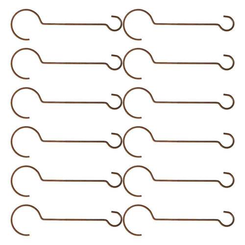 12PK Branch 30x7cm Hook Rust Metal Garden Hanger - Brown