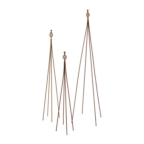 A.FRESCO Metal Stake Support Medium Plant Support Pole 140cm - Rust
