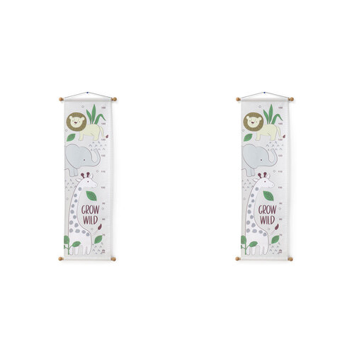 2PK The Peanutshell 101cm Canvas Growth Hanging Chart Safari