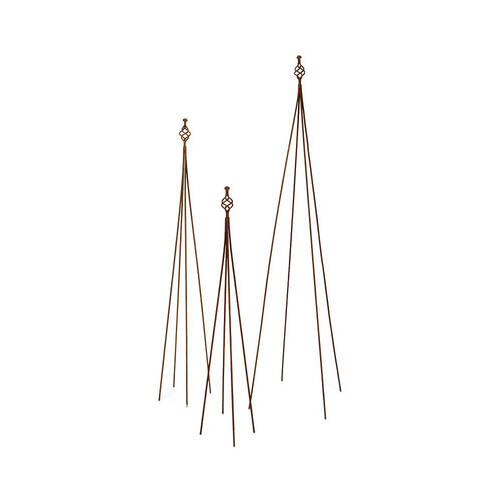 A.FRESCO Metal Stake Support Small Plant Support Pole 100cm - Rust