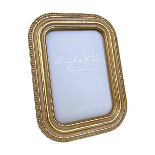 SS Collective Gold Ridged Textured Beaded Rectangle Photo Frame 5x7