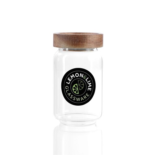 Lemon & Lime Woodend 200ml/10.5cm Glass Spice Jar Clear w/ Lid