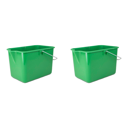 2PK Homeleisure Mop Bucket W/Lip 9L BP Green Kitchen Cooking 