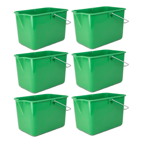 6PK Homeleisure Mop Bucket W/Lip 9L BP Green Kitchen Cooking 