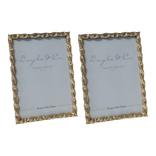 2PK SS Collective Gold Elegant Textured Twirl Rectangle Photo Frame 5x7