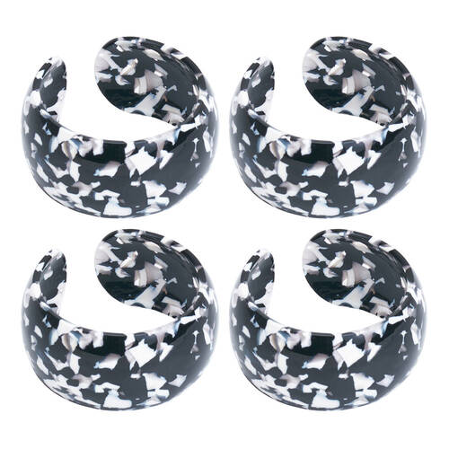 4PK Annabel Trends Tamed Cuff Bracelet Women's Accessory 7cm - Black/White