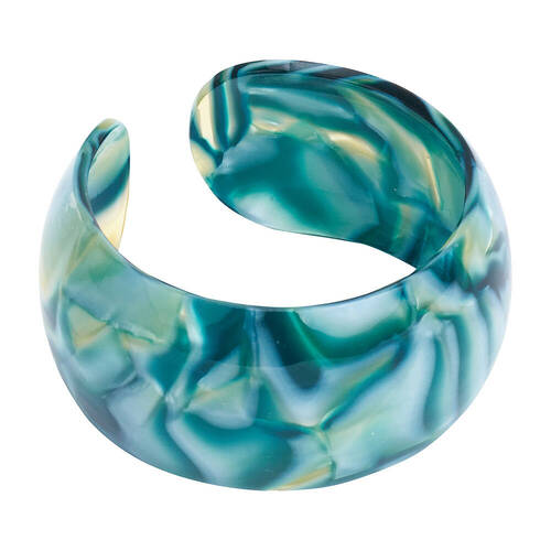Annabel Trends Tamed Cuff Bangles Women Accessory 7x3cm - Malachite