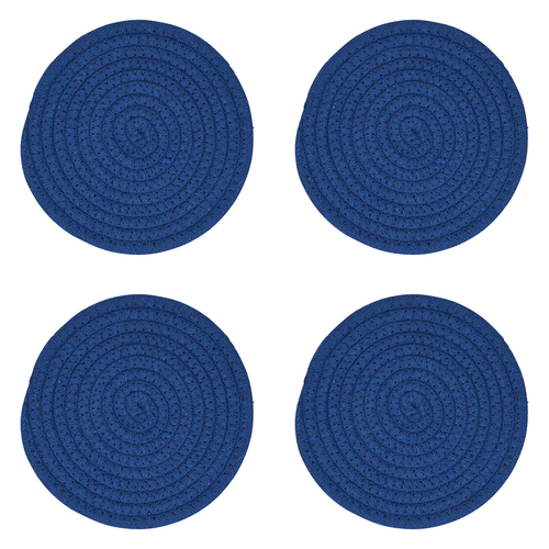 4PK Annabel Trends Rope Trivet Round 18.5cm Small - Navy