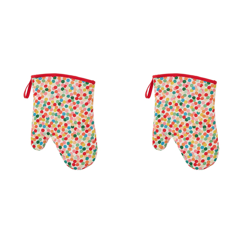 2PK Annabel Trends Linen Single Oven Mitt 18x26cm - Confetti