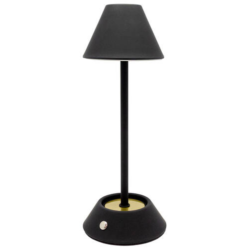 Boyle Rechargeable LED Table Lamp with Cone Shade 10x10x28cm Matte Black