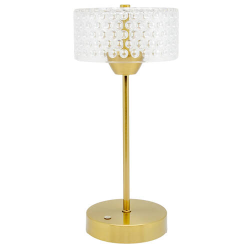 Boyle Rechargeable LED Table Lamp with Acrylic Drum Shade 15x15x32cm