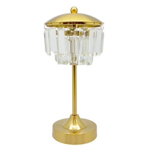 Boyle Rechargeable LED Table Lamp with Crystals Shade 14x14x31cm