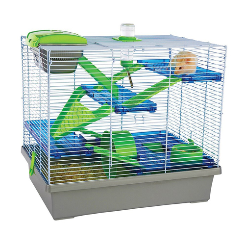Rosewood Pico 50x45cm Small Pet Travel Cage Hamster Carrier XL Green/Silver