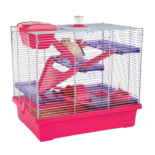 Rosewood Pico 50x45cm Small Pet Transport Travel Cage Hamster Carrier XL Pink