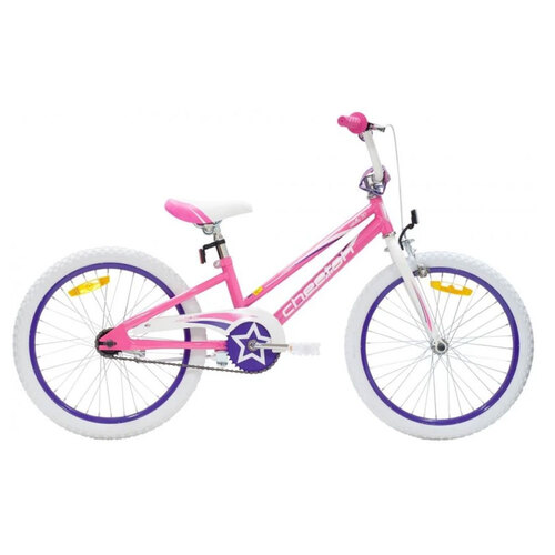 Cheetah Estella Girls 20 Inch Bike Gloss Pink/White/Purple 5-8y