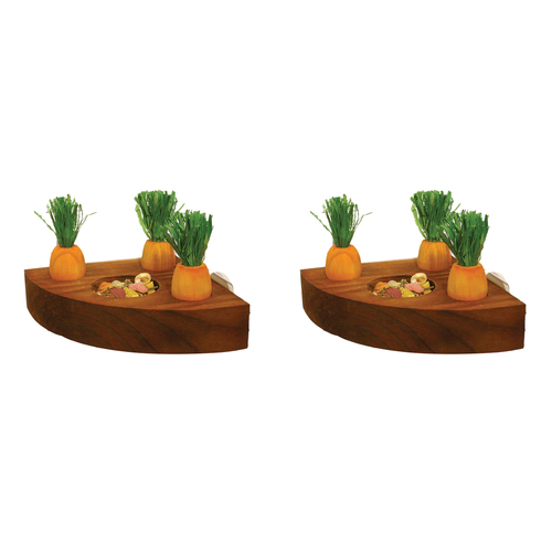2PK Rosewood 12cm Carrot Toy 'n' Treat Holder Hamster Pet Gnaw/Chew Activity Natural