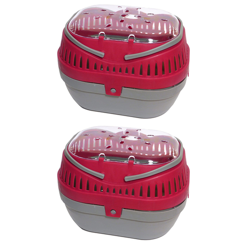 2PK Rosewood 23x15cm Small Pet Transport Travel Cage Hamster Pod Carrier Medium Assorted