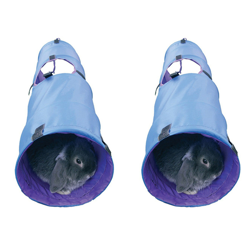 2PK Rosewood Rabbit 90cm Polyester Fabric w/ Mattress Small Pet Activity Tunnel Blue