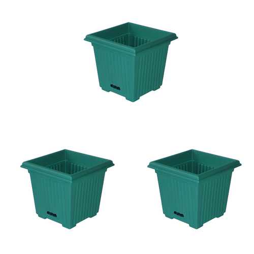 3PK Outdoorleisure WaterSaver Square Fluted 280mm Green Outdoor Garden 
