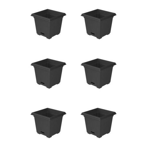 6PK Outdoorleisure WaterSaver Square Fluted 280mm Charcoal Outdoor Garden 