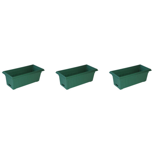 3PK Outdoorleisure WaterSaver Rect Fluted 480mm Green Outdoor Garden 