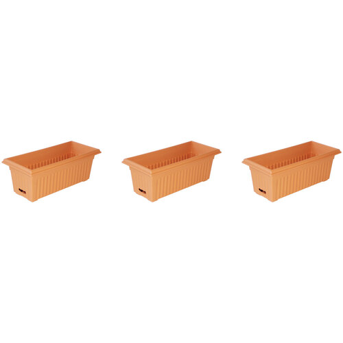 3PK Outdoorleisure WaterSaver Rect Fluted 480mm Terracotta Outdoor Garden 