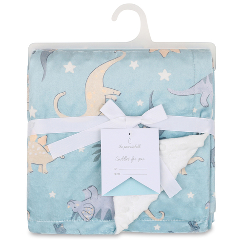 The Peanutshell Dino Dreams Velour Blanket Baby Nursery Decor