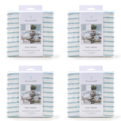 4PK The Peanutshell Dino Dreams Stripe Changing Pad Cover Baby Nursery Decor