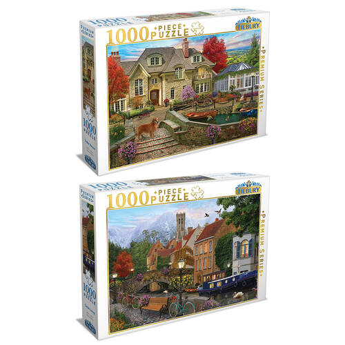2x 1000pc Tilbury Puzzle - Tudor House/Canal Living