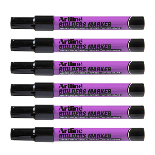 12PK Artline Builders Permanent Marker 2.3mm Bullet Nib - Black