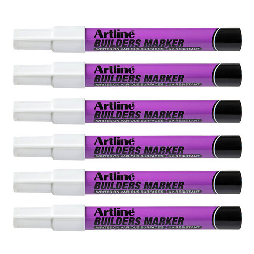 12PK Artline Builders Permanent Marker 2.3mm Bullet Nib - White