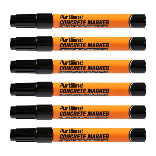 12PK Artline Concrete Permanent Marker 1.5mm Bullet Nib - Black
