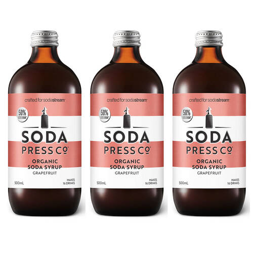 3PK Soda Press Co Syrup 500ml - Pink Grapefruit