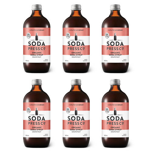 6PK Soda Press Co Syrup 500ml - Pink Grapefruit