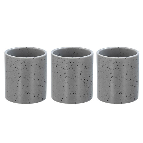 3x Boxsweden Bano 9cm Ceramic Bathroom Cup Holder - Grey Speckle