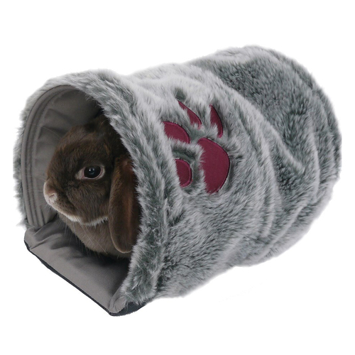 Rosewood 28x20cm Polycotton Snuggle Reversible Ferret Pet Sleeping Tunnel Grey