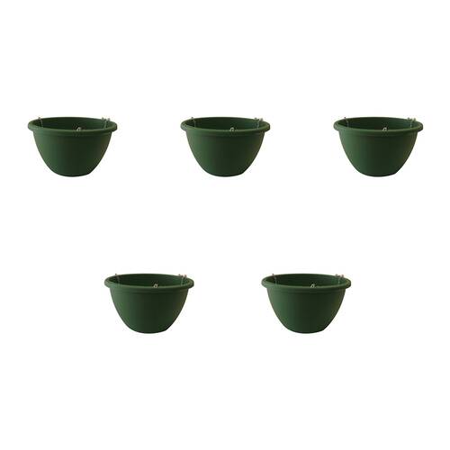 5PK Homeleisure Planterra Hanging Basket 250mm Green Garden 