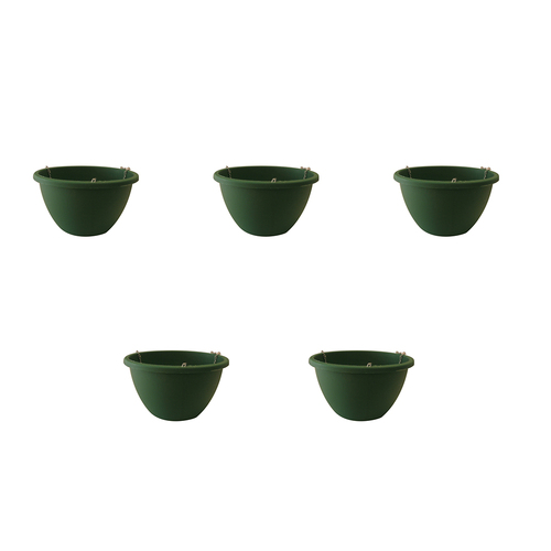 5PK Homeleisure Planterra Flower/Plant Hanging Basket 30cm Green 