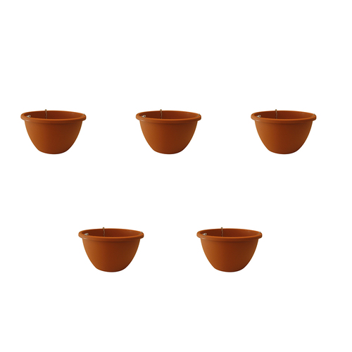 5PK Homeleisure Planterra Flower/Plant Hanging Basket 30cm Terracotta